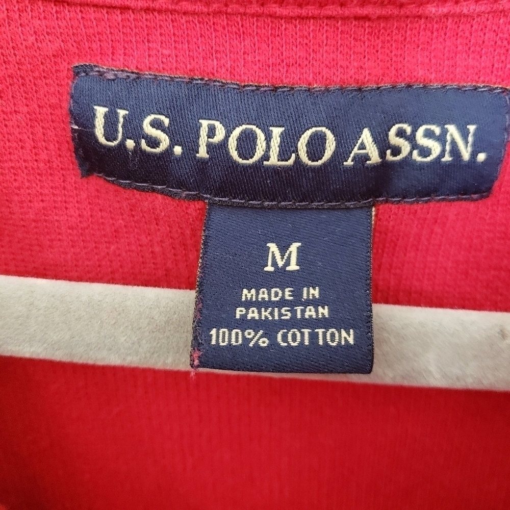 U.S. Polo Assn Red Half Zip Up Sweater - Picture 8 of 14